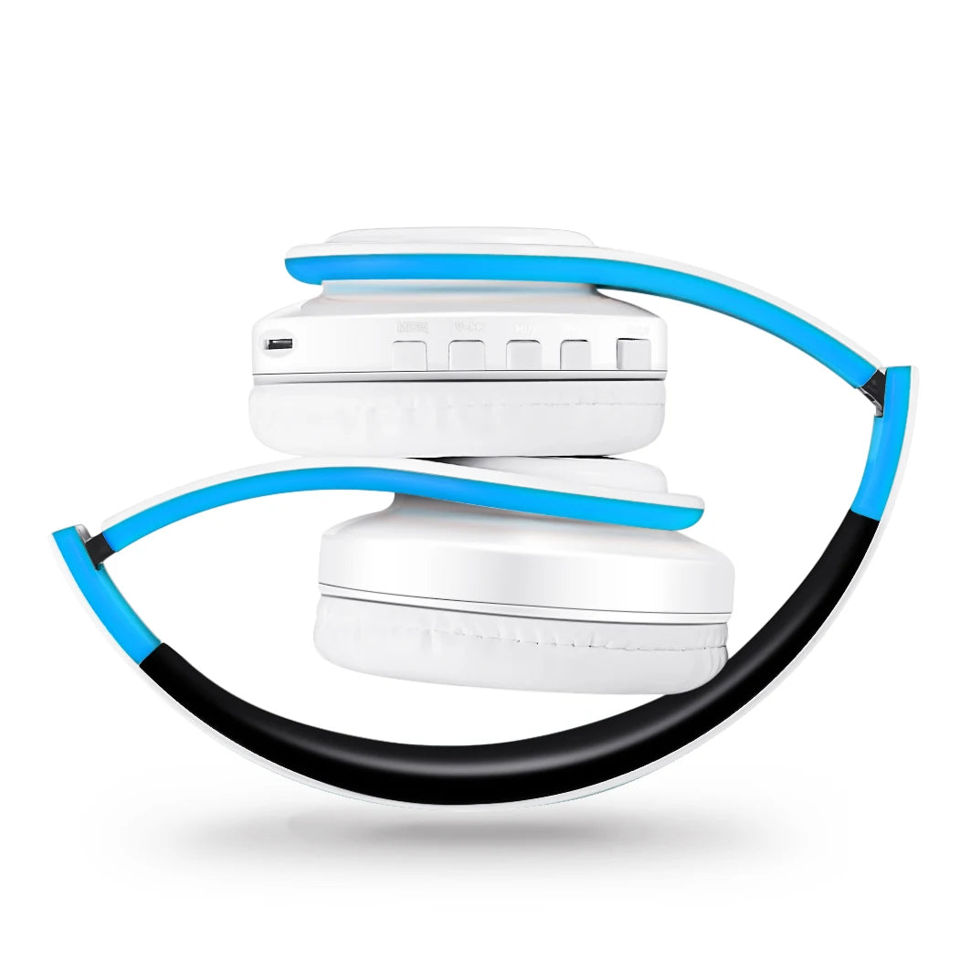 Stereo Wireless Headphones Bluetooth Headset with Mic SD Card Slot for Girls - Samsung Sport Style - 20 Hours Playtime White Blue A4dbfd43c2af144bfb5923451df3addccW Amrit Store
